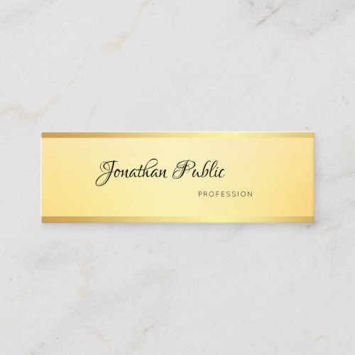Modern Minimalist Template Elegant Glamour Gold Mini Business Card