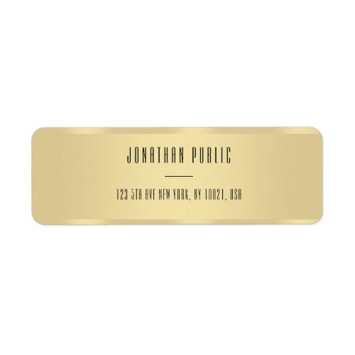 Modern Minimalist Template Elegant Gold Look Label