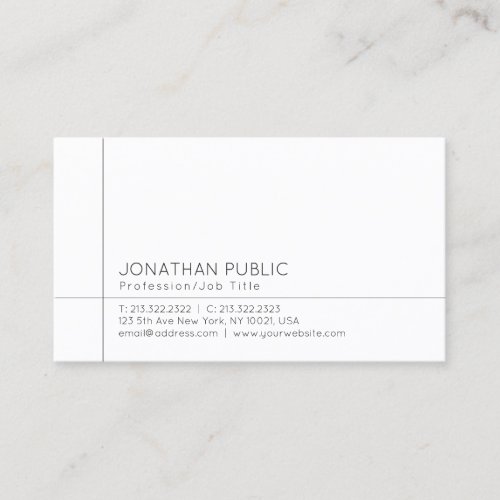 Modern Minimalist Template Elegant Professional Business Card