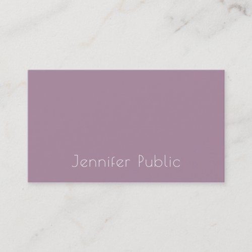 Modern Minimalist Template Elegant Purple Elite Business Card