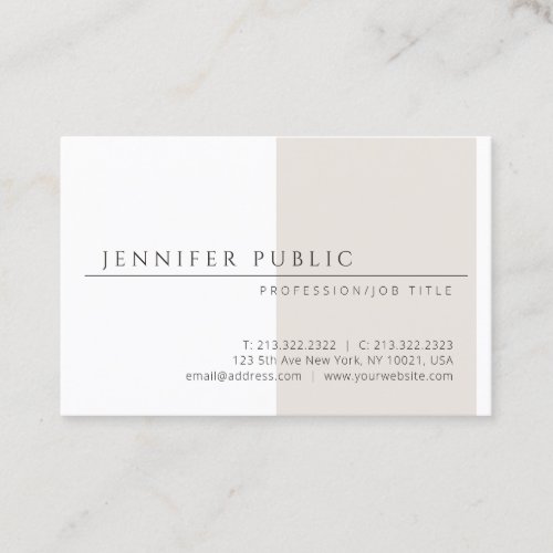 Modern Minimalist Template Elegant Simple Design Business Card