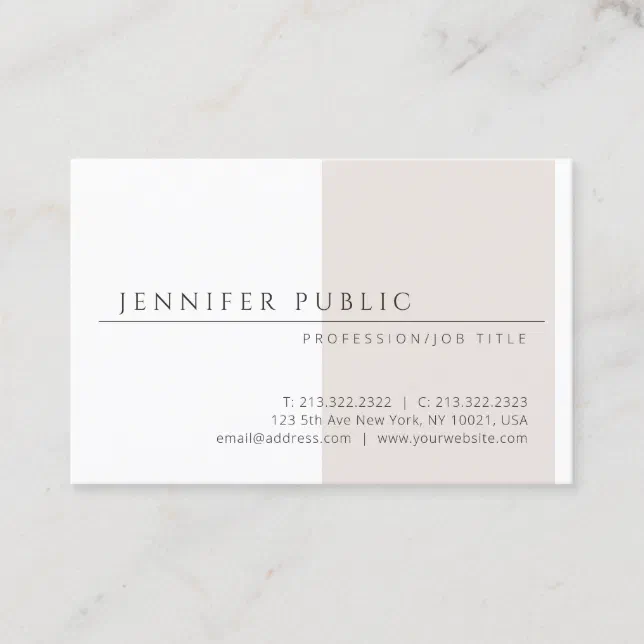 Modern Minimalist Template Elegant Simple Design Business Card | Zazzle