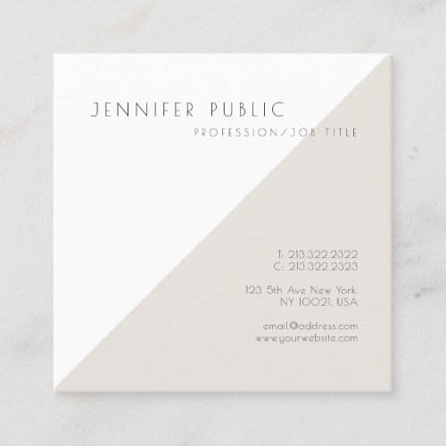 Modern Minimalist Template Elegant Simple Design Square Business Card