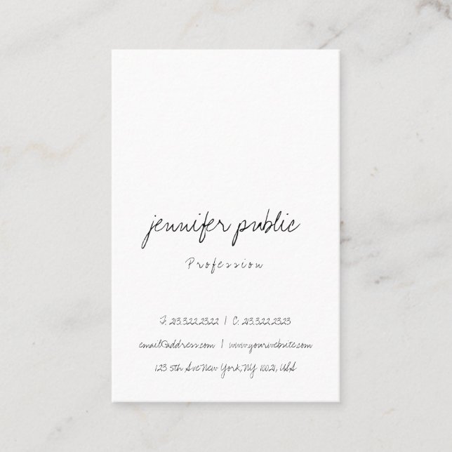 Modern Minimalist Template Elegant Simple Freehand Business Card (Front)