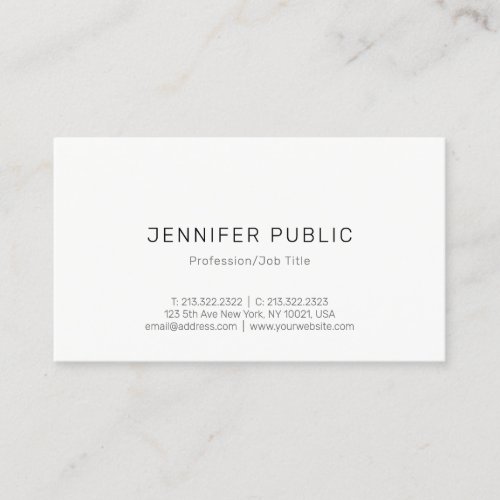 Modern Minimalist Template Elegant Simple Trendy Business Card