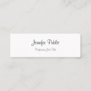 Modern Minimalist Template Handwritten Script Text Mini Business Card