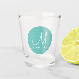 Modern Minimalist Template Initial Monogram Letter Shot Glass