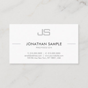 Modern Minimalist Template Monogram Initial Business Card