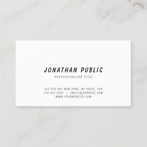 Modern Minimalist Template Simple Professional Top Business Card