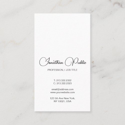Modern Minimalist Template Typography Vertical Business Card