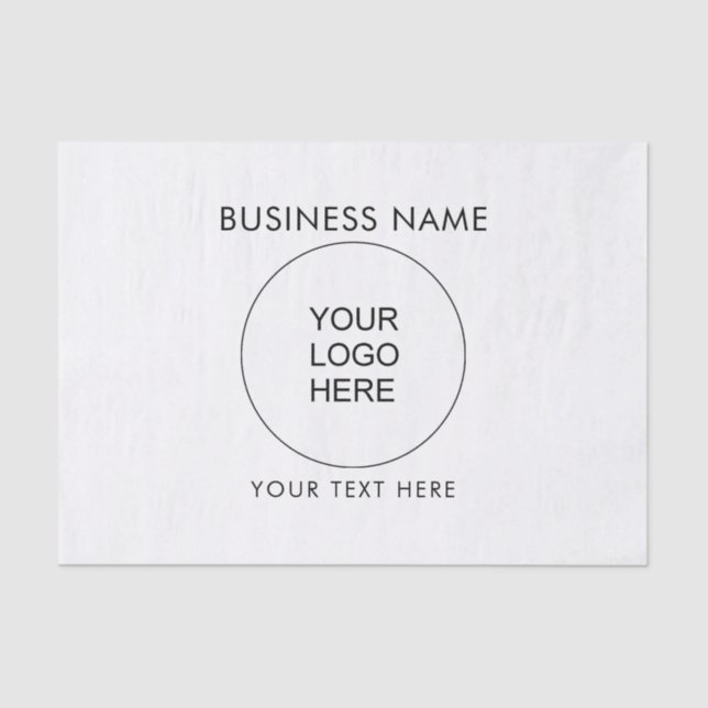 Modern Minimalist Template Upload Your Logo Here Tissue Paper (Front)