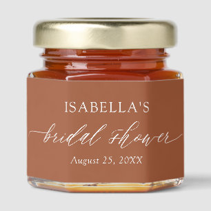 Modern Minimalist Terracotta Bridal Shower Honey Jar Favors