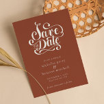 Modern Minimalist Terracotta Burnt Orange Wedding Save The Date<br><div class="desc">Modern Minimalist Terracotta Burnt Orange Wedding Save the Date.</div>