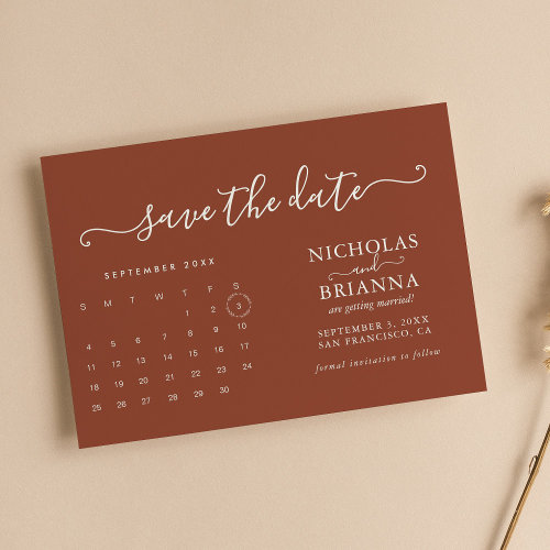 Modern Minimalist Terracotta Calendar Budget