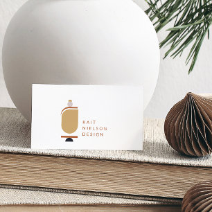Modern Minimalist Terracotta Geometric Shapes Business Card