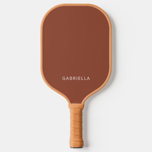 Modern Minimalist Terracotta Personalized Name Pickleball Paddle