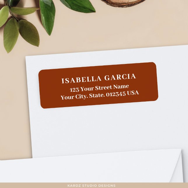 Modern Minimalist Terracotta Return Address Label (Creator Uploaded)