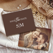 Modern Minimalist Terracotta Save the Date Card