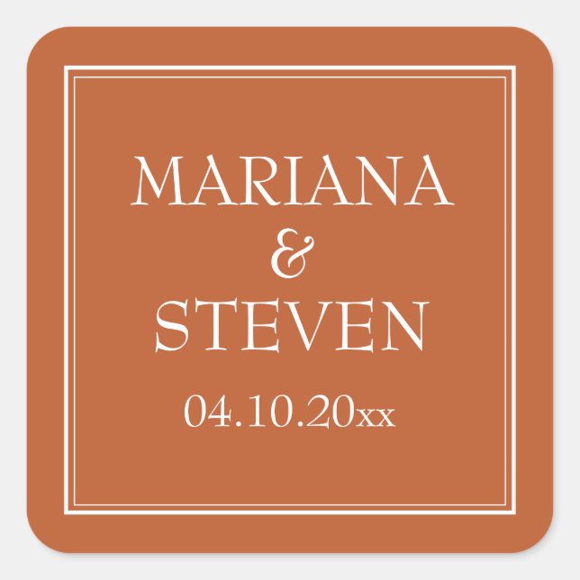 Modern Minimalist Terracotta Square Sticker (Front)