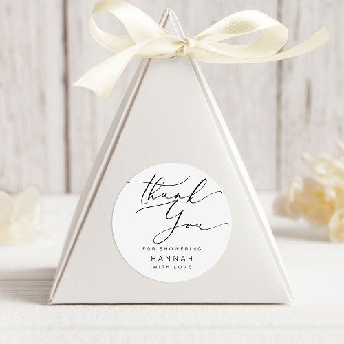 Modern Minimalist Thank you Bridal Shower Classic Round Sticker