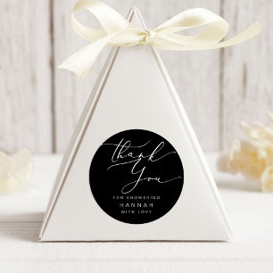 Modern Minimalist Thank you Bridal Shower Classic Round Sticker
