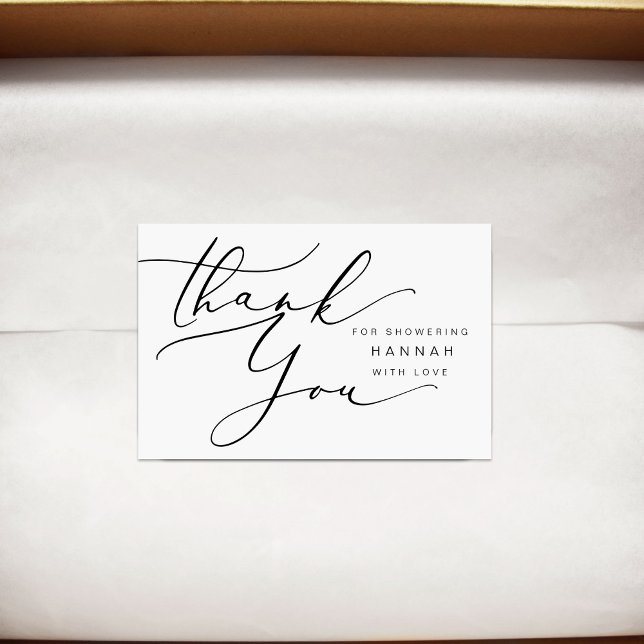 Modern Minimalist Thank you Bridal Shower  Rectangular Sticker (Creator Uploaded)