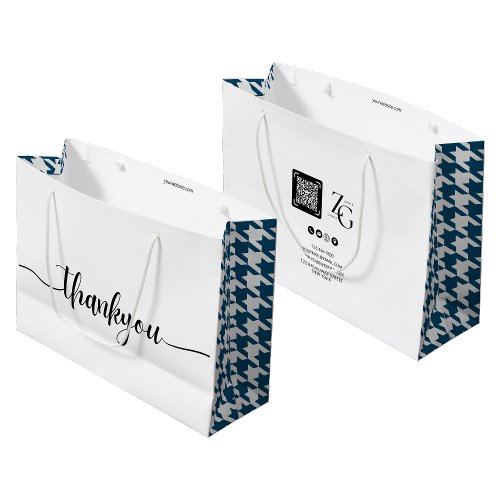 modern minimalist thank you business qr code large gift bag