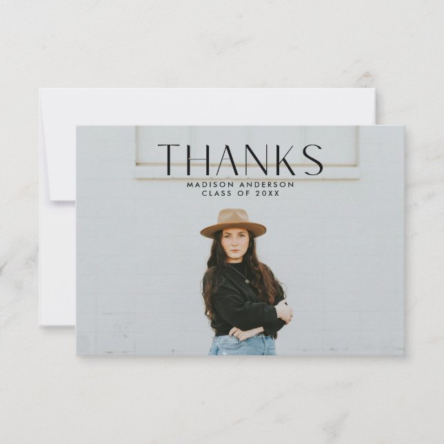 Modern Minimalist  Thank You Card (Front)
