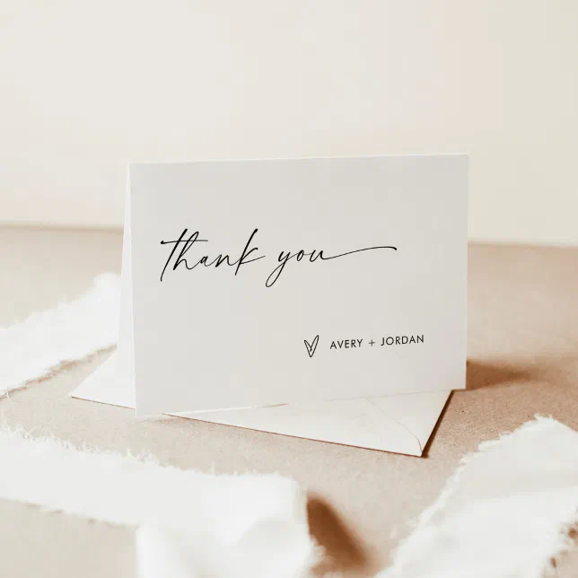 Modern Minimalist Thank You Card | Boho Wedding | Zazzle