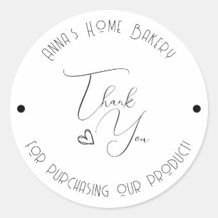 Modern, Minimalist, Thank You  Classic Round Sticker