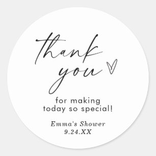 Modern Minimalist Thank You Favor Sticker