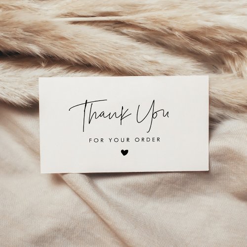 Modern minimalist Thank you for your order card