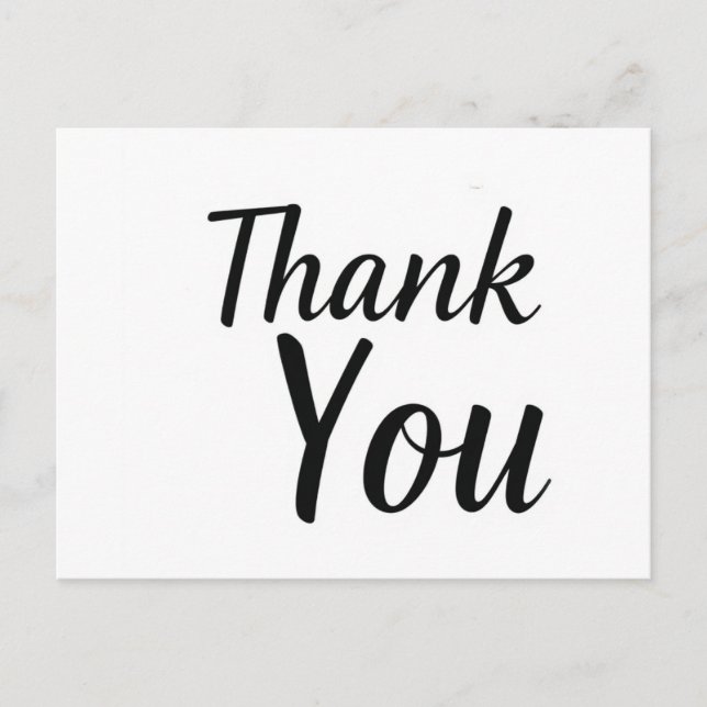Modern Minimalist Thank You Postcard | Custom Name (Front)