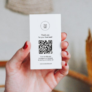 Modern Minimalist Thank You Review Business Card