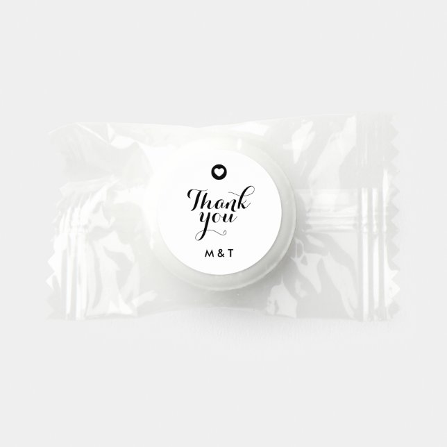  Modern Minimalist Thank You Script Monogram Life Saver® Mints (Front)