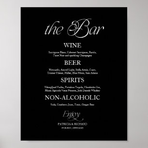 Modern Minimalist "The Bar" Wedding Menu Sign