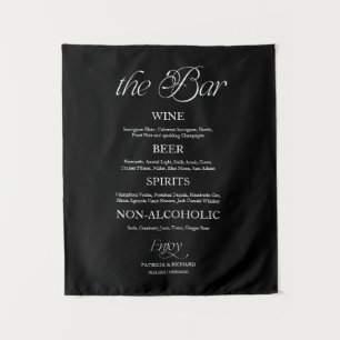 Modern Minimalist "The Bar" Wedding Sign Tapestry