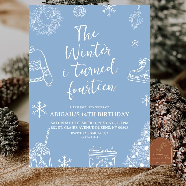Modern Minimalist The Winter I Turn Birthday Party Invitation (Creator Uploaded)