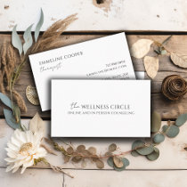 Modern Minimalist Therapist  Business Card