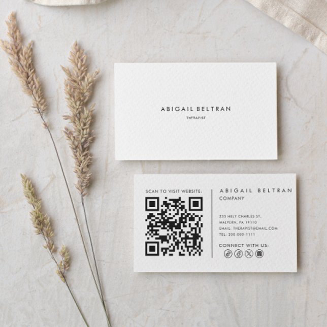Modern Minimalist Therapist  Business Card (Creator Uploaded)