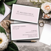 Modern Minimalist Therapist Pink Business Card