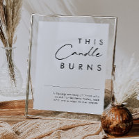 Modern Minimalist This Candle Burns Wedding Sign