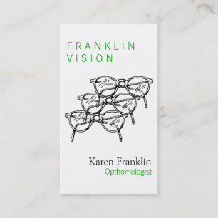 Modern Minimalist Three Spectacles Vision Business Card