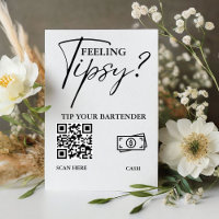 Modern Minimalist Tip Your Bartender Wedding Sign
