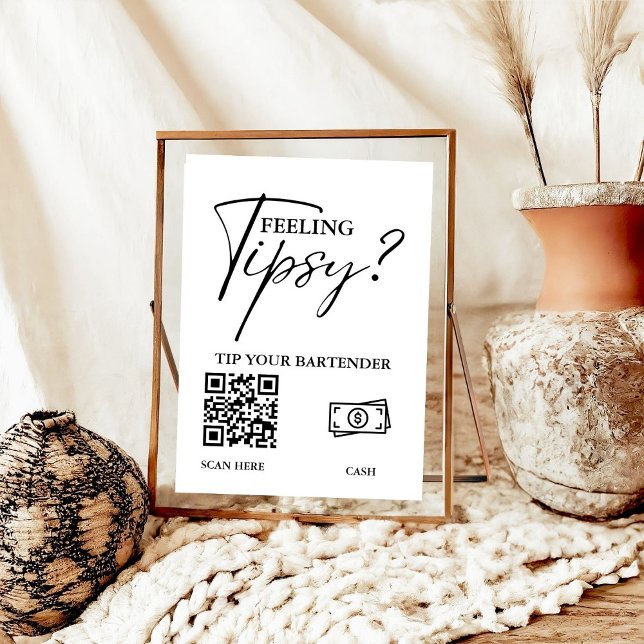 Modern Minimalist Tip Your Bartender Wedding Sign (Creator Uploaded)