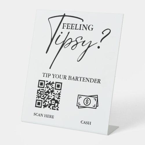 Modern Minimalist Tip Your Bartender Wedding Sign