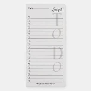 Modern Minimalist To Do List Pad/ Checklist Magnetic Notepad