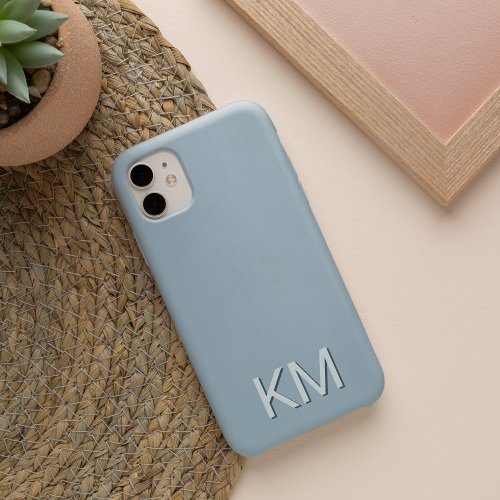 Modern Minimalist Tonal Monogram iPhone 13 Case