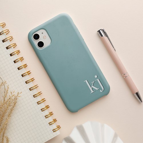 Modern Minimalist Tonal Monogram iPhone 13 Case