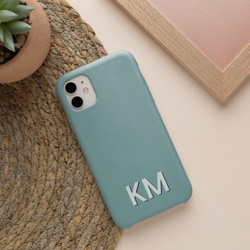 Modern Minimalist Tonal Monogram iPhone 13 Case